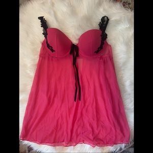 Hot pink babydoll lingerie